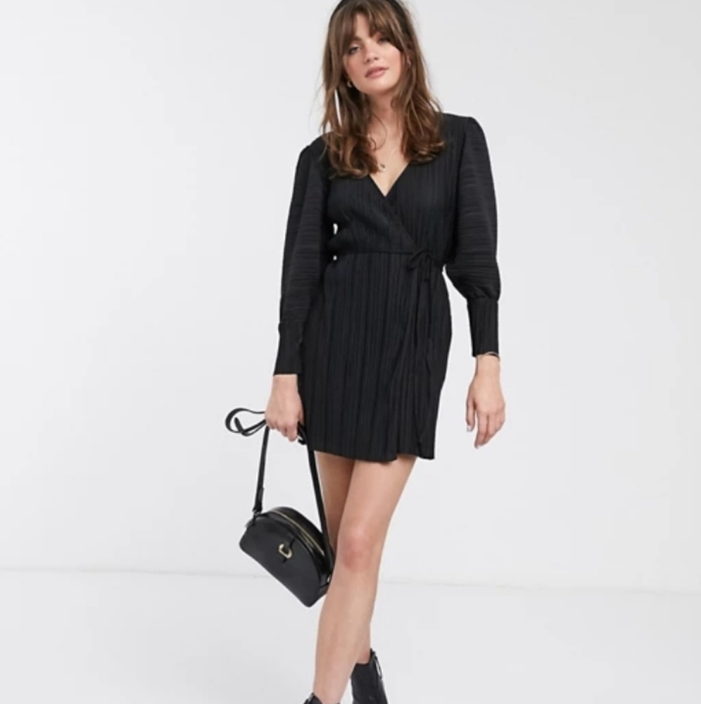 & Other Stories Plisse Pleated Mini Dress